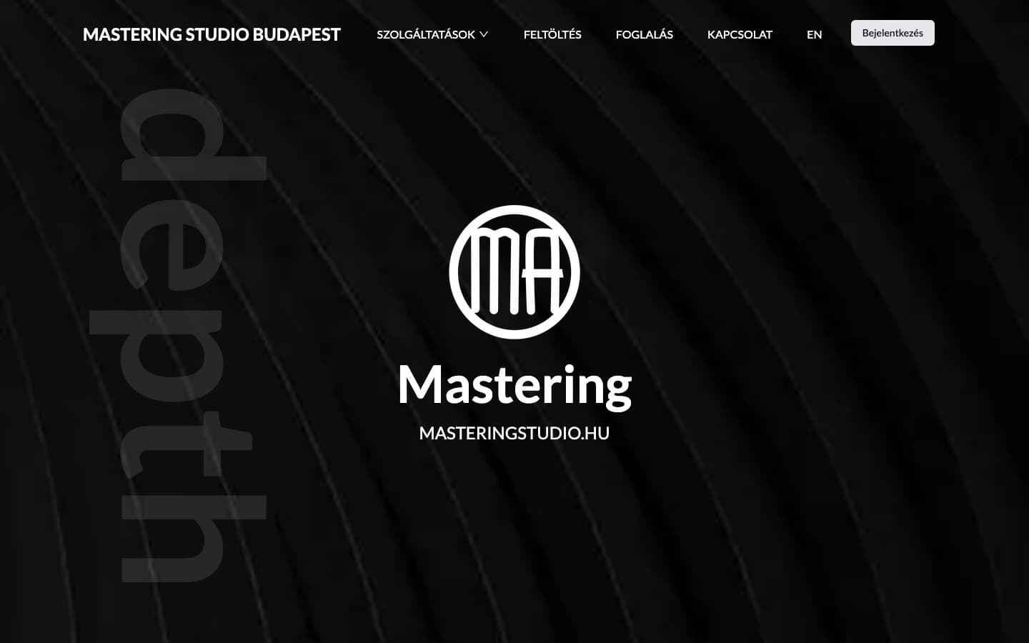 Mastering Studio nyitóképernyő