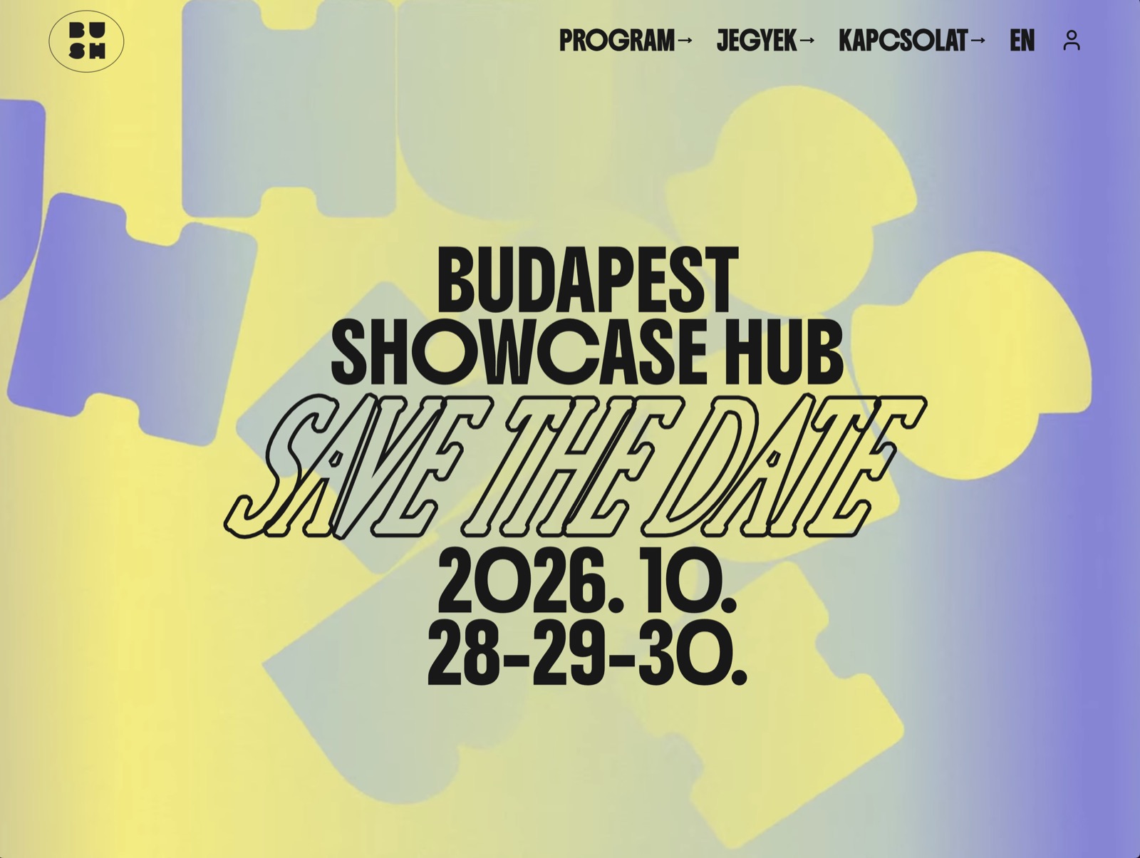 Budapest Showcase Hub nyitóképernyő
