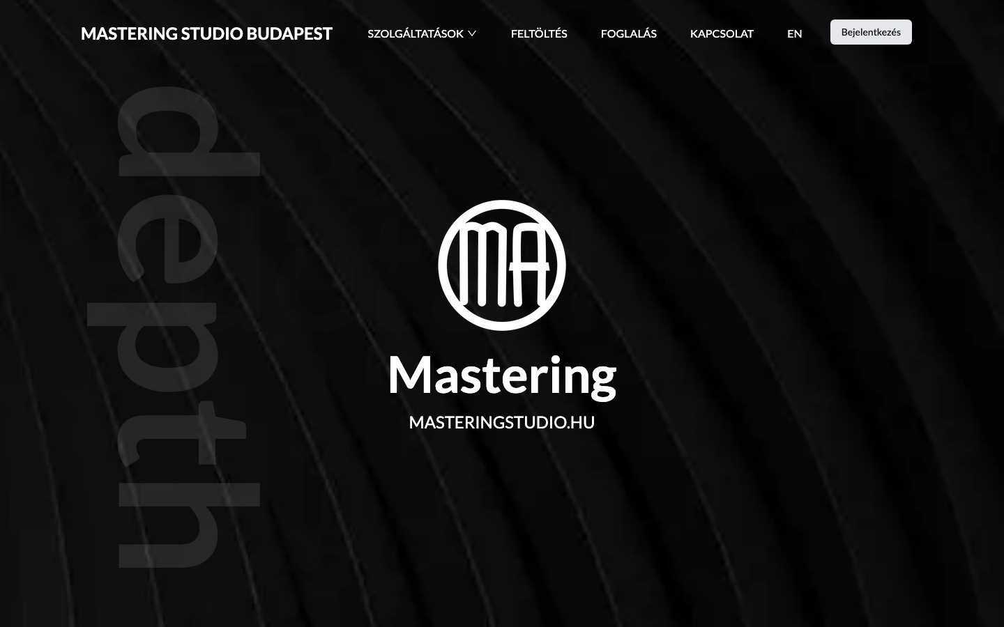 Mastering Studio nyitóképernyő