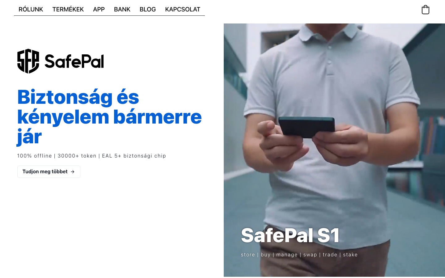 SafePal Wallet nyitóképernyő